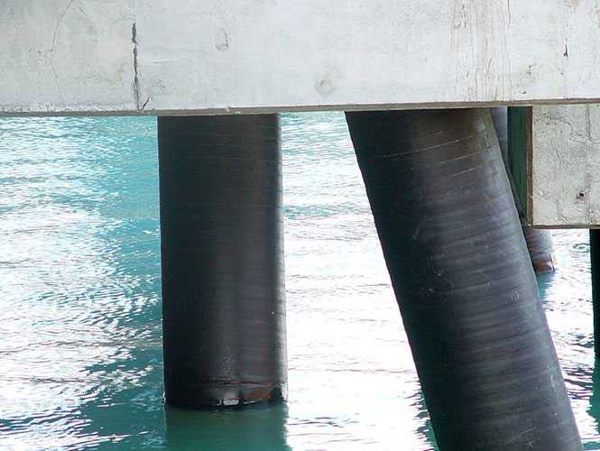 SeaShield 80 system protecting marine piles