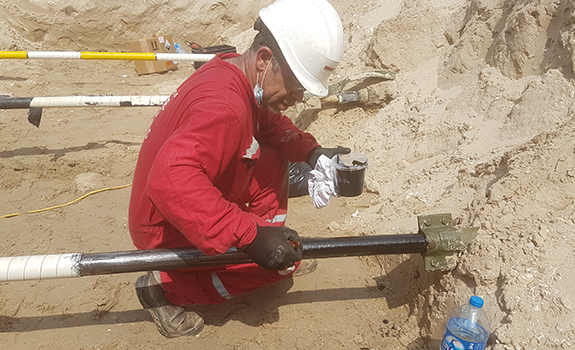 Premcote Primer is applied to the tie rod