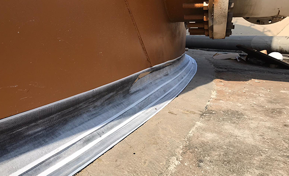 Premier Ultraseal RT Tape applied to the Tank Base ready to be overpainted