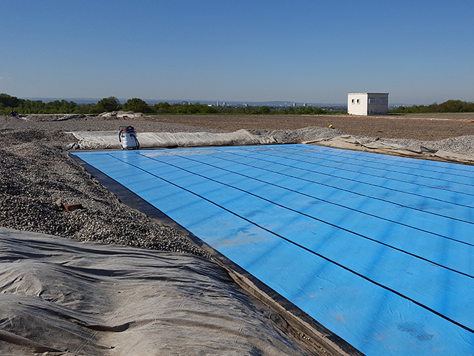 Premseal 100 waterproofing membrane on reservoir roof