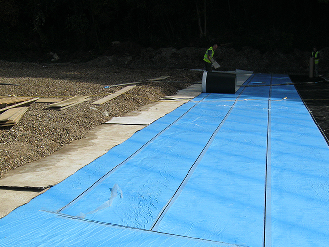 Premseal 100 waterproofing membrane on reservoir roof