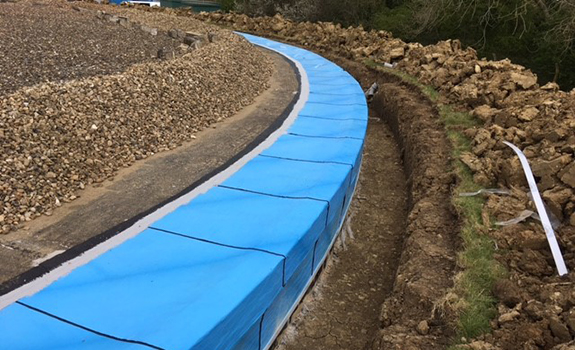 Greatworth Reservoir Refurbishment Project Edge Detail using Premseal Membrane